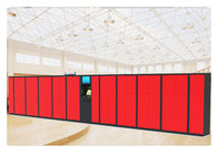 Red Color Electronic Luggage Lockers PIN Code Barcode Access With Custom Sizes