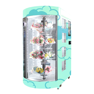 Máquina expendedora automática de la flor de la alameda del hospital con el sistema refrigerado estante transparente de la humectación