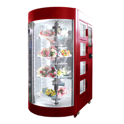 Máquina expendedora automática de la flor de la alameda del hospital con el sistema refrigerado estante transparente de la humectación