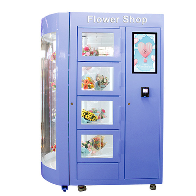 Máquina expendedora de la flor de 360 rotaciones con el sistema refrigerado estante transparente de la humectación