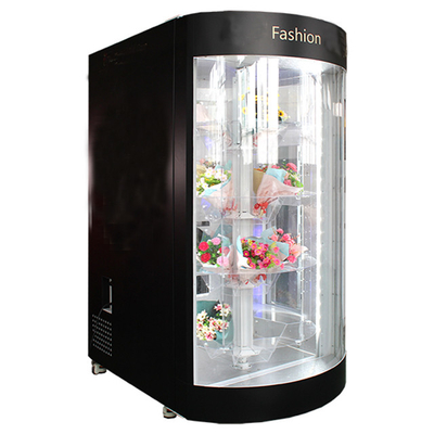 Máquina expendedora de la flor de 360 rotaciones con el sistema refrigerado estante transparente de la humectación