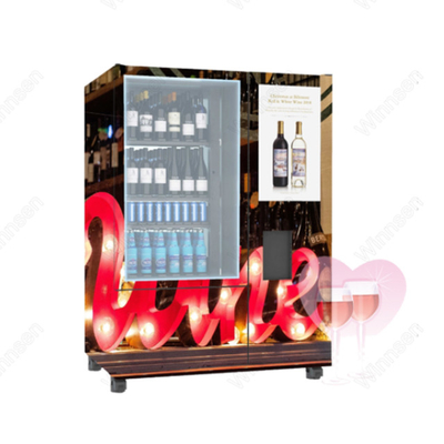 Elevador rojo del vino de la máquina expendedora de la cerveza inteligente del whisky para Francia 22 pulgadas