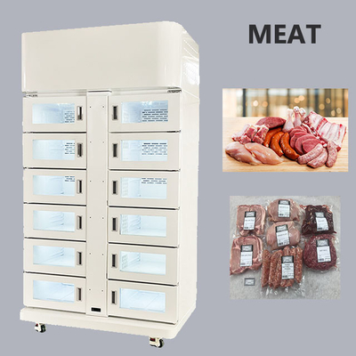 Máquina expendedora de refrigerantes de refrigeración de 24 horas para carne con escáner de código QR