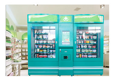 La medicina de las máquinas expendedoras de la farmacia en venta droga con la pantalla de los anuncios