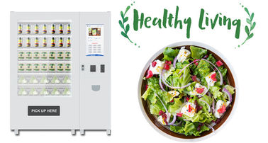 Máquina expendedora refrigerada de la ensalada de la pantalla táctil, armario sano de la venta de la comida con la elevación