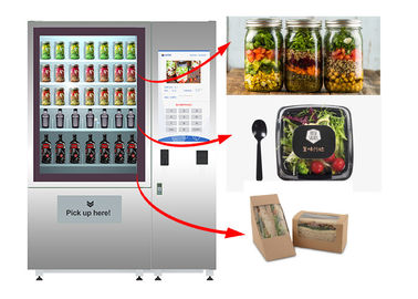 Máquina expendedora fresca de la ensalada del soporte con el sistema de la elevación y el sistema de la publicidad del telecontrol