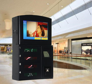 Estaciones de carga del teléfono celular del tacto con el jugador de la publicidad del LCD para el restaurante