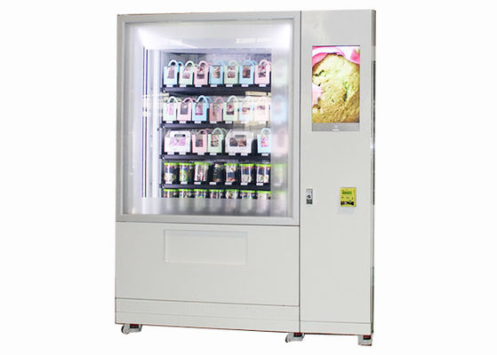 Ensalada al aire libre del refrigerador en una máquina expendedora del tarro con la pantalla táctil de 32 pulgadas