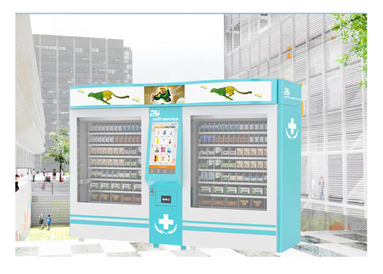 La medicina de las máquinas expendedoras de la farmacia en venta droga con la pantalla de los anuncios