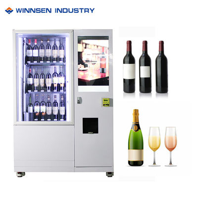 La máquina expendedora del vino tinto con la pantalla táctil y el sistema elegante, teledirigidos es conveniente para vender artículos frágiles