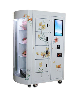 Máquina expendedora del servicio del uno mismo de la flor fresca de Rose con la ventana transparente teledirigida que muestra el sistema de enfriamiento