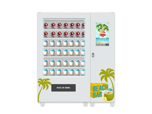 Máquina expendedora fresca del coco de la moneda del agua de la pantalla táctil