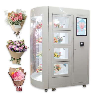24 máquinas expendedoras de las flores frescas de los ramos automatizaron con el LED que encendía la exhibición