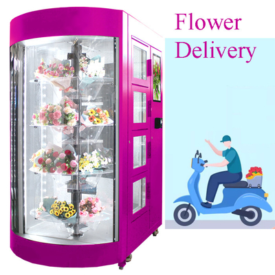 Flor fresca que vende la pantalla táctil de enfriamiento de la entrega de la máquina 120V del armario Smart