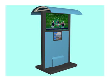 Quiosco de la prenda impermeable de la publicidad de las multimedias, sistema al aire libre de los quioscos de la pantalla LCD táctil con el refugio