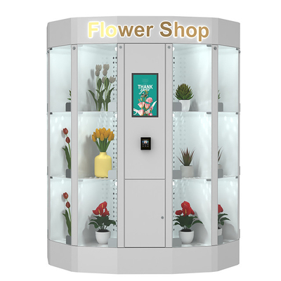 Flor automática del servicio del uno mismo que vende el armario 24 horas para la floristería