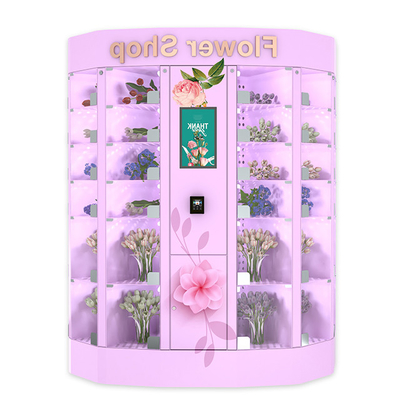 QR pagan la moneda Bill Card With Touch Screen del armario de la venta de la flor fresca