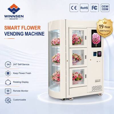 Calidad Máquina expendedora de flores frescas refrigerada 24/7 compatible con ADA con pantalla táctil de 22 pulgadas fábrica