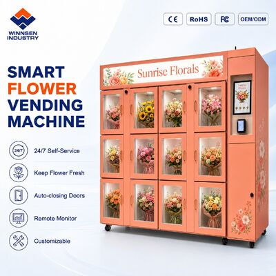 Calidad Máquina expendedora de flores frescas refrigerada 24H con puerta de doble cristal y pantalla táctil de 15,6 pulgadas fábrica