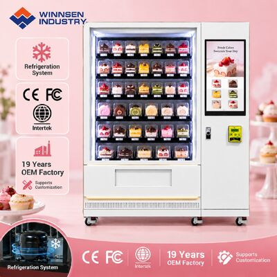 Calidad Gabinete de acero laminado en frío para máquina expendedora de pasteles Winnsen con pago sin efectivo con tarjeta y código QR fábrica