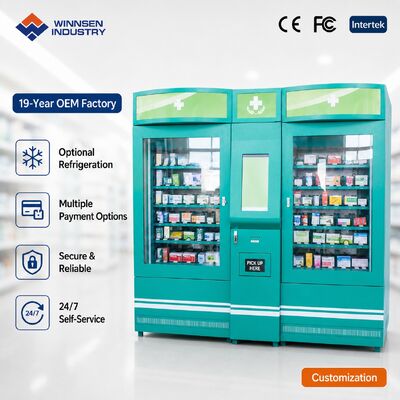 Calidad Winnsen 24H Smart Pharmacy Vending Machine Refrigerated Touchscreen Medicine Kiosk for Community fábrica