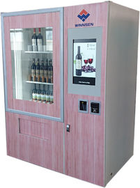 Transportador del vino tinto de la pantalla táctil con el quiosco de la máquina expendedora del elevador con el Special multi Deisgn del cuerpo de acero de las idiomas UI