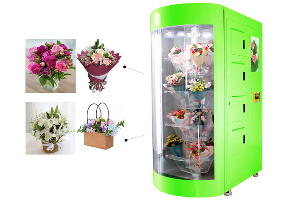 Máquina expendedora inteligente de la flor del uso al aire libre interior con la ventana de cristal transparente y teledirigido de gama alta