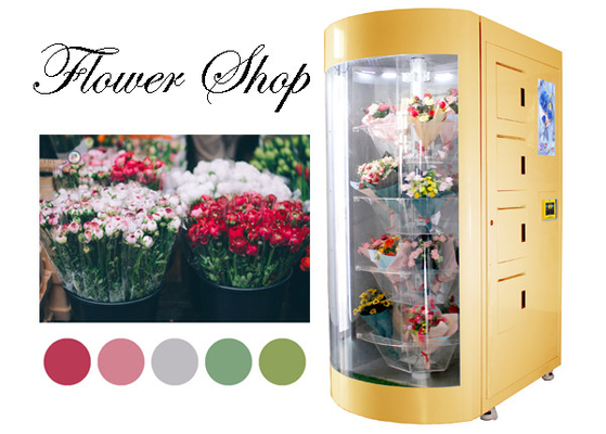 Holland Denmark Customized 24 horas del Fresco-corte de máquina expendedora de la flor con el humectador de la refrigeración para el mercado de Europa