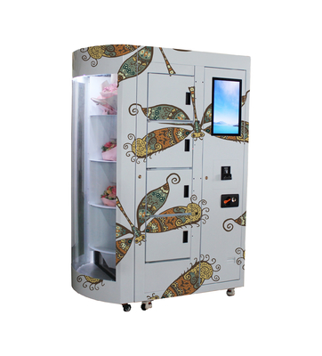 Máquina expendedora transparente de la flor fresca de los estantes 18,5 pulgadas con control de la temperatura de la humedad